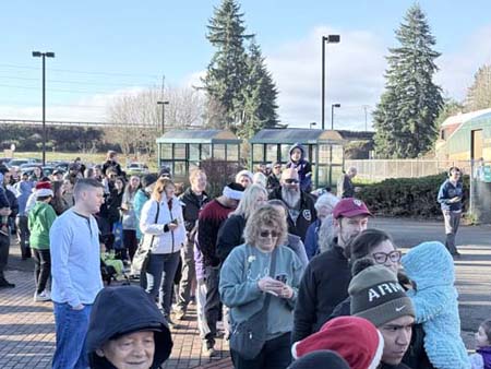 Line waiting to meet with Santa, Dec. 13, 2025